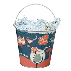 Ice Bucket, Beverage Bucket with Wire Handle, Cartoon Drinks Ice Bucket, Tinplate Ice Bucket, Creative Champagne Red Wine Beer Bucket for Bar, Club, BBQs, Party, Home Decoration