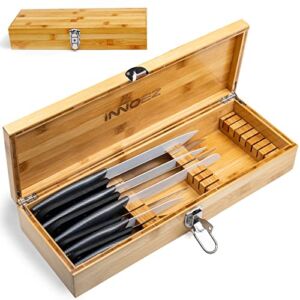 Bamboo Kitchen Knife Holder Lock Box – Knife Drawer Organizer Lockable Storage Box with Lock and Key to Keep Kids Safe from Sharp Knives. Multi Purpose Safe Box (Knives Not Included)
