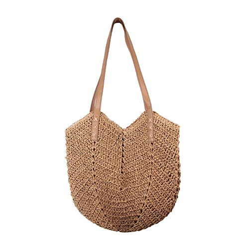 Oweisong Hobo Straw Woven Handbag for Women Large Summer Beach Tote Bag Causal Handmade Handle Shoulder Purse for Travel | The Storepaperoomates Retail Market - Fast Affordable Shopping