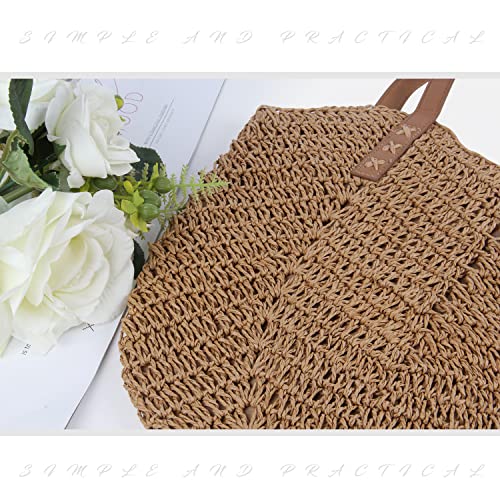 Oweisong Hobo Straw Woven Handbag for Women Large Summer Beach Tote Bag Causal Handmade Handle Shoulder Purse for Travel | The Storepaperoomates Retail Market - Fast Affordable Shopping