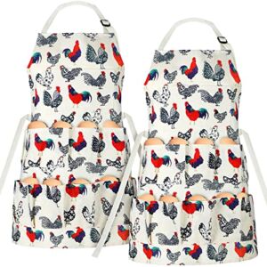2 Pcs Egg Apron for Fresh Eggs Hen Duck Goose Eggs Holder Aprons Adjustable Gathering Apron with Pockets for Home Kitchen, Adult Size