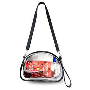 Higuyst Small Clear Purse Stadium Approved, Mini Clear Crossbody Purse with Removable Straps for Concerts Festivals