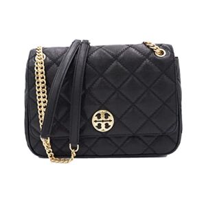 Tory Burch 87862 Black With Gold Hardware Women’s Large Padded Leather Willa Shoulder Bag