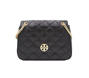 Tory Burch 87863 Black with Gold Toned Hardware Padded Women’s Willa Small Shoulder Bag
