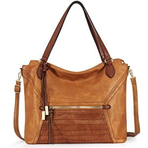 Montana West Vegan Leather Tote Bag Crossbody Bags for Women Hobo Purse and Handbags with Tassels ABU-MWC-117BR