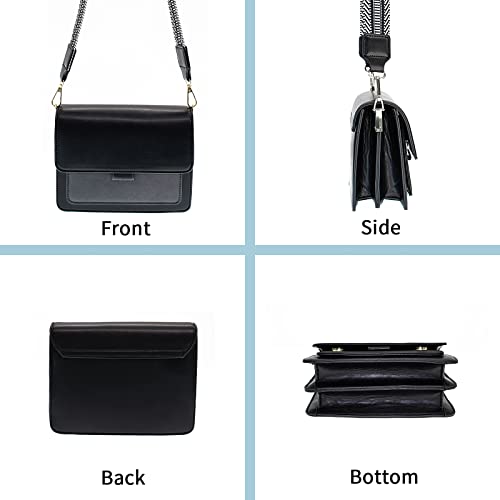 Women Mini Purse Crossbody Shoulder-Bag – Small Square Bag Leather Handbag Guitar Strap Purse for Women (Black) | The Storepaperoomates Retail Market - Fast Affordable Shopping