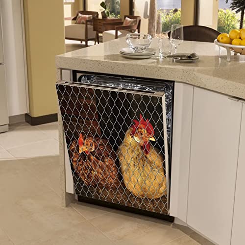 Farm Chicken Dishwasher Cover Decorative Magnet,Animal Fridge Panel Door Cover Sheet,Farmhouse Chicken Home Kitchen Decorative,Rooster Hen Oven Microwave Vinyl Decal | The Storepaperoomates Retail Market - Fast Affordable Shopping