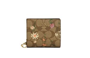 Snap Wallet In Signature Coated Canvas With Wildflower Print Style No. C8734