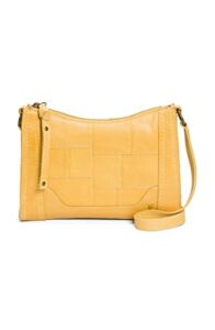 Frye Womens Melissa Patchwork Zip Crossbody Bag, Yellow, One Size US