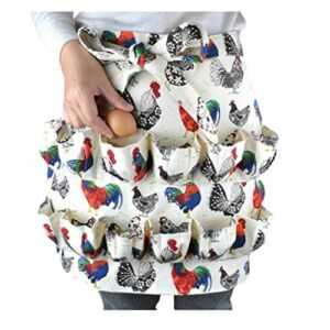 Eggs Collecting Gathering Holding Apron for Chicken Hense Duck Goose Eggs Housewife Farmhouse Kitchen Home Workwear Collecting Apron Pockets Holds Chicken Farm Home Apron(48X40cm)