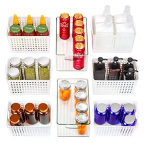 JOOFLI Bins/Baskets Organizers and Storage – 8 Pack Plastic Organization for Organizing Pantry Kitchen Bathroom and More