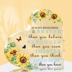 Sunflower Gifts for Women Sunflower Decor Office Gifts for Women Cheer Up Gifts for Women Inspirational Gifts for Women Encouragement Gift Sunflower Stuff with Desk Inspirational Quotes