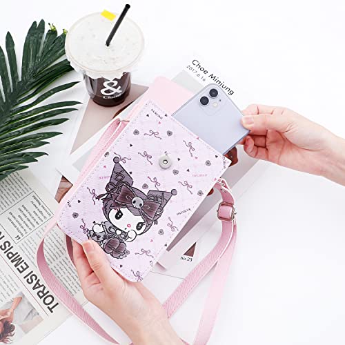 Kitty Cat Kuroro My Medy Stitch Wallet With Lanyard Kitty Cat Crossbody Bags Cell Phone Purse Coin Pouch for Girls Women(PB-Kuroro B） | The Storepaperoomates Retail Market - Fast Affordable Shopping