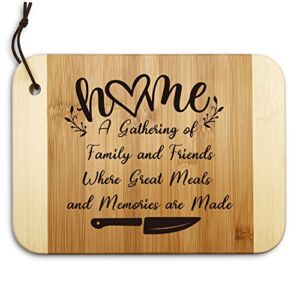 Funny Home Kitchen Two-Tone Bamboo Cutting Board, For Fruit and Veggies Small Wooden Bread Board, Cheese Serving Platter Charcuterie Boards, Gift for Dad Mom Wife, Farmhouse Decor Gifts, 11×8 Inch
