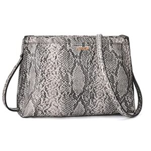 AFKOMST Small Crossbody Bags for Women Snakeskin Shoulder Purse and Handbag Faux Leather