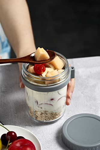 Overnight Oats Containers with Lids – 2pack Updated Design 10 oz Wide Mouth Mason Jar with Spoon Very Convenient for Use On The Go, Tight sealing glass jar ideal for home, office or to go | The Storepaperoomates Retail Market - Fast Affordable Shopping