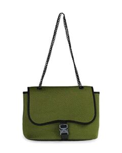 POPUPS Brand Flap Crossbody Bag- Neoprene, Adjustable Straps, Water Resistant, Machine Washable, Shoulder Purse for Women (Safari)