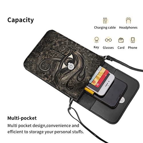 SKETVNHR Egyptian Eye of Horus Small Crossbody Cell Phone Purse for Women Soft Leather Fashion Travel Wallet with Adjustable Strap | The Storepaperoomates Retail Market - Fast Affordable Shopping