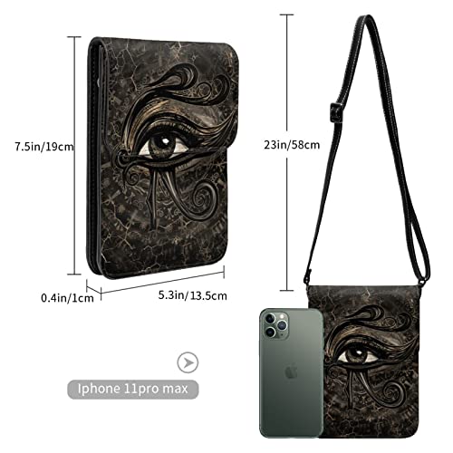 SKETVNHR Egyptian Eye of Horus Small Crossbody Cell Phone Purse for Women Soft Leather Fashion Travel Wallet with Adjustable Strap | The Storepaperoomates Retail Market - Fast Affordable Shopping