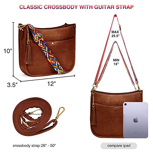 CELELA Crossbody Bags for Women Vegan Leather Shoulder Bucket Cross-body Purse with Guitar Strap Replacement Tassel(Bown) | The Storepaperoomates Retail Market - Fast Affordable Shopping