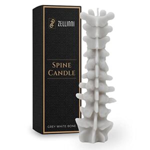 Zellinni Spine Candle for Gothic Decor – Premium Unscented Soy Candle Halloween Decorations – Unique Witchy Room Decor Shaped Candles for Parties, Home, Rituals – Clean Burn and Cotton Wick