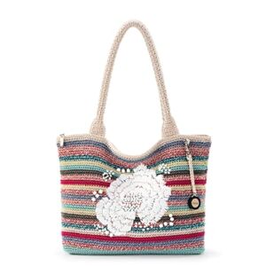 The Sak womens Classics Hand-crochet Carry-all Crafted Classics Hand Crochet Carry All, Eden Floral Embroidery, One Size US