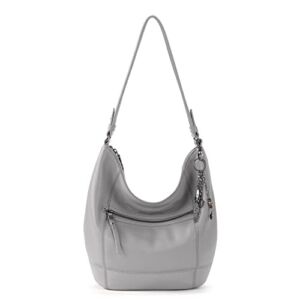 The Sak womens Sequoia Hobo Bag in Leather Soft Slouchy Silhouette Timeless Elevated Design Multifunctional Sustainably Mad, Light Smoke, One Size US