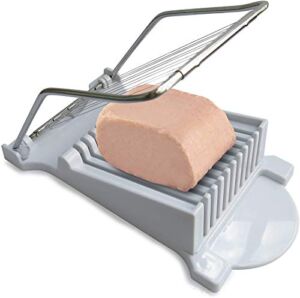 White Slicer Cuts Spam, Luncheon Meat, Boiled Eggs Ham Into 11 Neat And Equal Slices Without Mashing (Only Suits Soft Cheese)