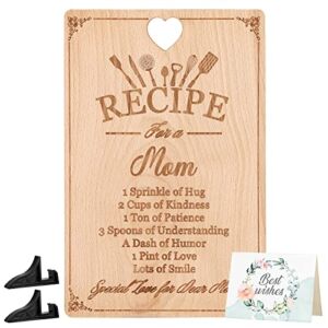 HMGDFUE Mothers Day Gifts, Grandma Gifts, Personalized Gifts for Women,Cutting Board a Heart Shaped Cut Out and Stands Greeting Card Gift , House Warming Gifts New Home