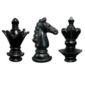 Chess Pieces Refrigerator Magnets, 3D Resin King Queen Knight Chess Fridge Magnets, Perfect for Whiteboard Map Magnets, Office Home Decorations (Black)