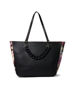 Betsey Johnson Lena Large Tote with Chain Swag Black One Size
