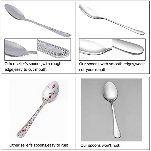12 Pcs Dinner Spoon Set,Premium Food Grade Stainless Steel Spoons,Durable Metal Spoons,Tablespoon,Spoons Silverware Only,Mirror Finish & Dishwasher Safe,Use for Home,Kitchen and Restaurant – 7.3 inch | The Storepaperoomates Retail Market - Fast Affordable Shopping