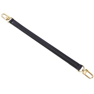 Genuine Leather Plain Strap Replacement Top Handle Leather Strap for Handbag(Black Extended Version)
