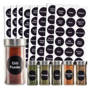 for 144 Preprinted Round Spice Jar Labels + Numbers for Kitchen Organization, Black Supplier for Home Décor