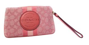 Coach Dempsey Large Corner Zip Wristlet In Signature Jacquard With Stripe And Coach Patch (IM/Taffy)