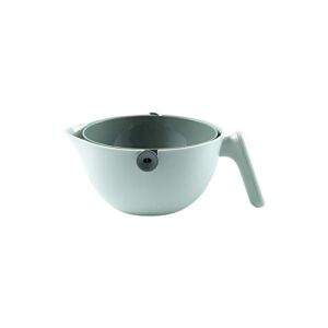 plastic Colanders/ strainer double-layer vegetable washing basket kitchen fruit and vegetable drain basket with handle Light Green 11.77 x 8.85 x 4.64 IN
