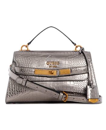GUESS Enisa Top Handle Flap, Pewter | The Storepaperoomates Retail Market - Fast Affordable Shopping