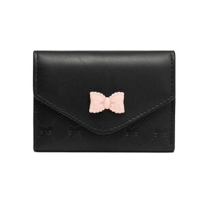 Sunwel Fashion Trendy Bow Small Bifold Wallet with Cash Credit Card Holder ID Window for Women Girls