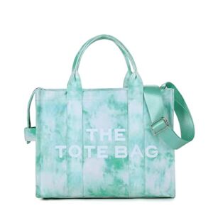 GLOD JORLEE Women’s Tote Bag – Trendy Canvas Crossbody Shoulder Tote Handbags (Tie Dye Green)