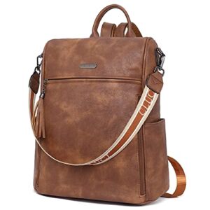 CLUCI Backpack Purse for Women Leather Bookbag Purses Ladies Large Travel Convertible Shoulder Bag