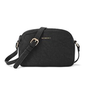 WESTBRONCO Crossbody Bag for Women Vegan Leather Wallet Purses Satchel Shoulder Bags Small Size Black