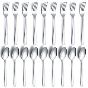 Gymdin 24 Piece Spoons and Forks Set, Food Grade Stainless Steel Flatware Cutlery Set, Silverware Forks and Tablespoon for Home, Kitchen and Restaurant, Mirror Polished, Dishwasher Safe