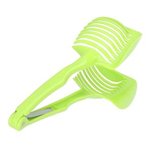 Food Slicing Assistant, ABS Save Time Handheld Green Potato Clip Holder Potato Cutter for Kitchen for Home