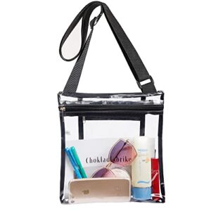Asamxpt Clear Crossbody Purse Bag, Stadium Approved Clear Bag with Inner Pocket for Concerts, Festivals or Sporting Events