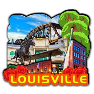 Louisville Fridge Magnets 3D Wooden Craft Travel Souvenirs Home and Kitchen Decor Gifts
