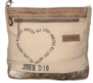 “All Lives Matter” John 3:16 Stylish Shoulder Bag – Canvas & Leather
