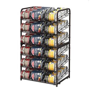 HAITRAL 2 Pack Can Rack Organizer, 3 Tier Stackable Can Storage Dispenser Holder, for Food Storage, Countertops or Kitchen Cabinets, Storage for 36 Cans (Each), Bronze