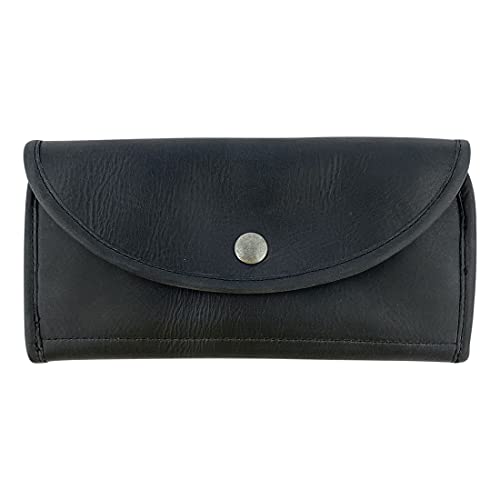 Hide & Drink, Snap Clutch Wallet Handmade from Full Grain Leather – Stylish Organizer with Button Closure and Zipper Coin Pocket – Convenient Storage for Personal Items, Valuables (Charcoal Black) | The Storepaperoomates Retail Market - Fast Affordable Shopping