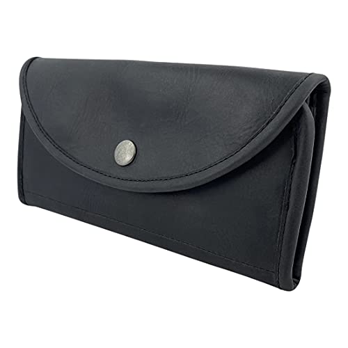 Hide & Drink, Snap Clutch Wallet Handmade from Full Grain Leather – Stylish Organizer with Button Closure and Zipper Coin Pocket – Convenient Storage for Personal Items, Valuables (Charcoal Black) | The Storepaperoomates Retail Market - Fast Affordable Shopping