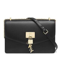 DKNY womens Dkny Elissa Lg Shoulder Bag, Black/Gold, One Size US